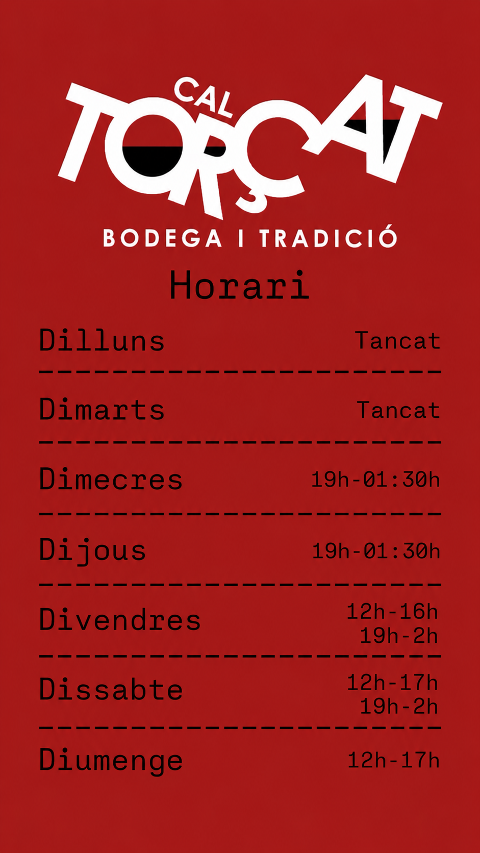 horarios
